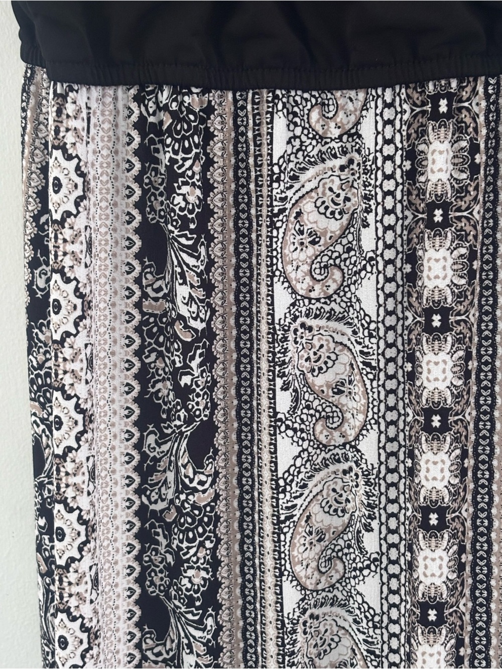 Sleeveless Black & Patterned Maxi Dress Size XL - Picture 7 of 9